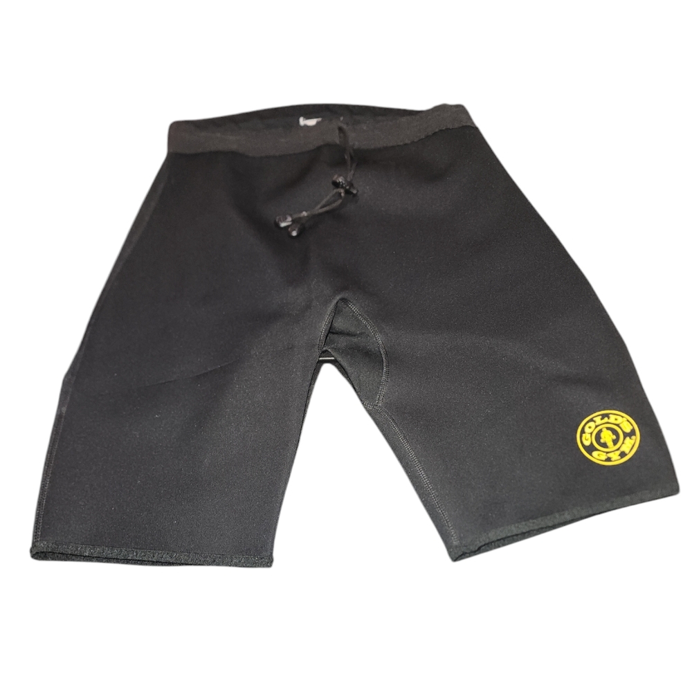 Golds Gym Black Mens Shorts M/L Neoprene Sweat Shorts